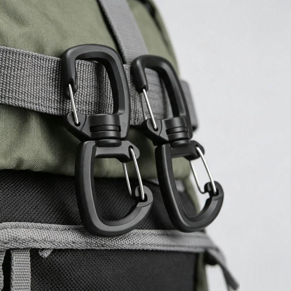5pcs POM Backpacks Carabiner with 360 Degree Swivels Camping Double Hook New Backpacks Buckles