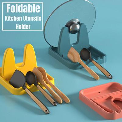 Складная подставка для крышки, стеллаж для хранения ложек, подставка, держатель для крышки, многофункциональная посуда, кухонные стеллажи