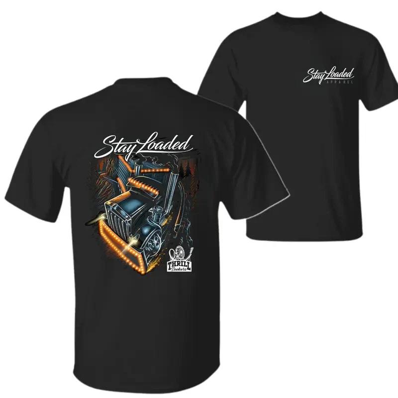 Stay Loaded Truck T-Shirt – Black Graphic Tee Featuring Night Drive Semi