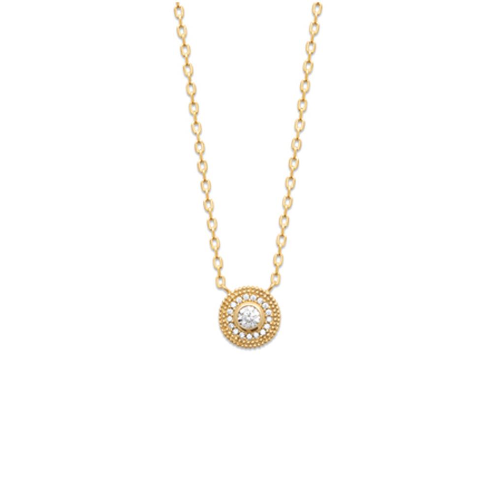 Les Trésors De Lily [R3559] - Gold Plated Necklace 'Sissi' White Gold - 45 Cm 8 Mm