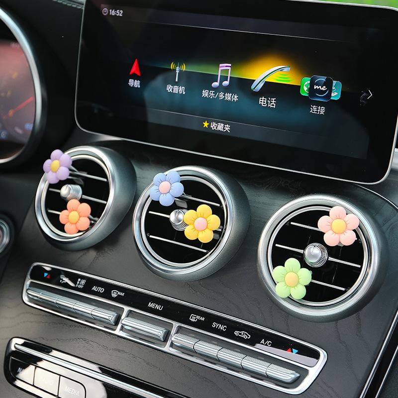 6 шт./компл., зажим для автомобильной розетки с цветком, маленькая ромашка, зажим для кондиционера, украшение интерьера автомобиля, подарок для