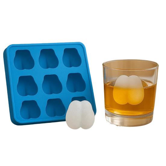 Skull Ice Mold Butt Silicone Ice Cube Mold 6-Cell BPA-Free Ice Cube Maker Dishwasher Safe Ice Mold for Whiskey Cocktails Juice