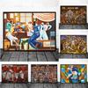 Abstract Ernie Barnes Artworks African Black Women Jazz Music Art Poster Canvas Painting Wall Print Picture for Room Home Decor