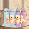 1PC Fluffy Puppy Dog Cartoon 750ml Color Plastic Sports Water Bottle Leakproof Flip Straw Lid Suitable for Sports Office Home Use