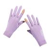 Women's Sunscreen Gloves Summer Outdoor Cycling Sports Driving Thin Ice Silk Sunshade Breathable Two-finger Fishing Gloves