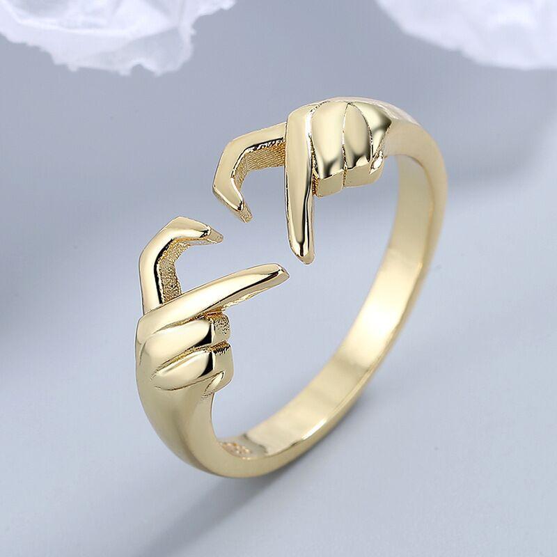Ins Trendy Love Gesture, кольцо для объятий двумя руками, романтичные руки, более модное, чем кольцо Love Couple OL