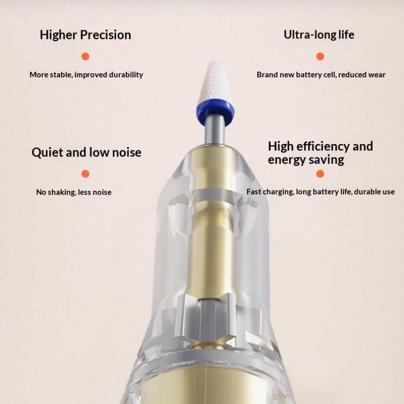 Машинка для маникюра и педикюра Pro, фрезер, rechargeable, для нейл-арта, электрическая шлифмашинка, полировщик с 6 насадками