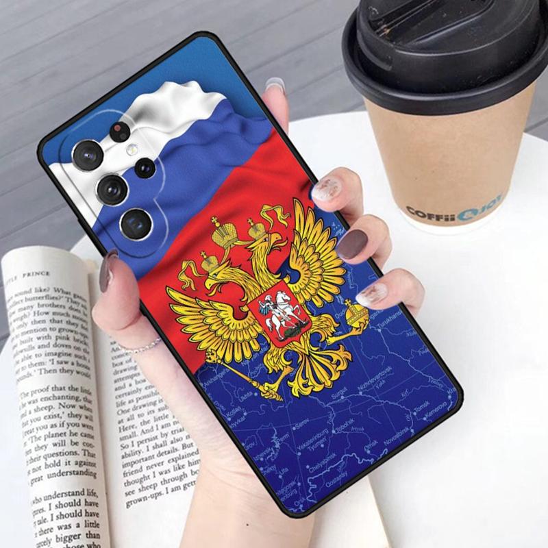 Чехол для телефона Флаг России Для Samsung Galaxy S24 S25 Ultra S21 S22 Ultra S10E Note 10 Plus Note 20 FE S23