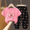 2Pcs/Set Summer Sets Children's Clothing Girls Kids Toddler Clothes Cute Fashion T-shirt Top + Pants Baby Girl Clothes