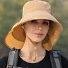 Korean Style Wide Brim Sun Hat Solid Color Women Bucket Hat Fashion Sun Protection Hat  Outdoor