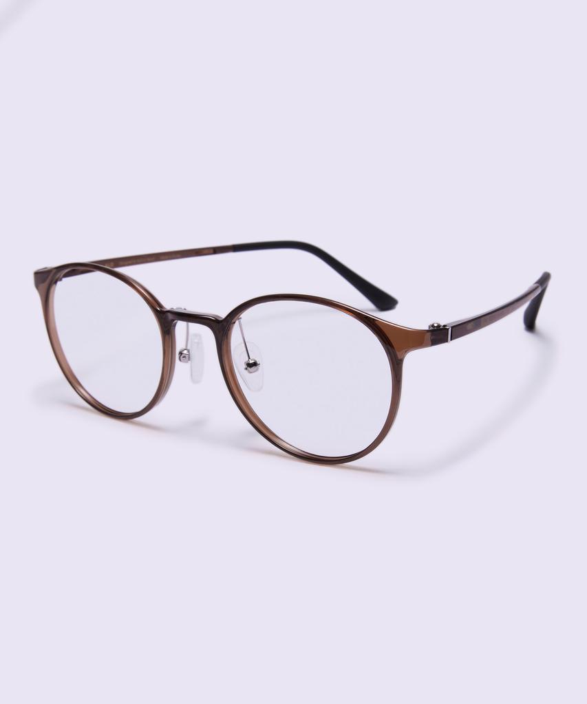 Alloaiweeo [Air Flex] Al6405 1616G Airflex Ультралегкая Полу-Свободная Круглая Коричневая Оправа для Очков Выбор Линз с Защитой от Синего Света