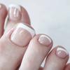 Nail Art Patch Glitter Simple White Edge French Toe Nail Piece Накладные ногти Pure Desire Wind Short Съемный носимый ноготь