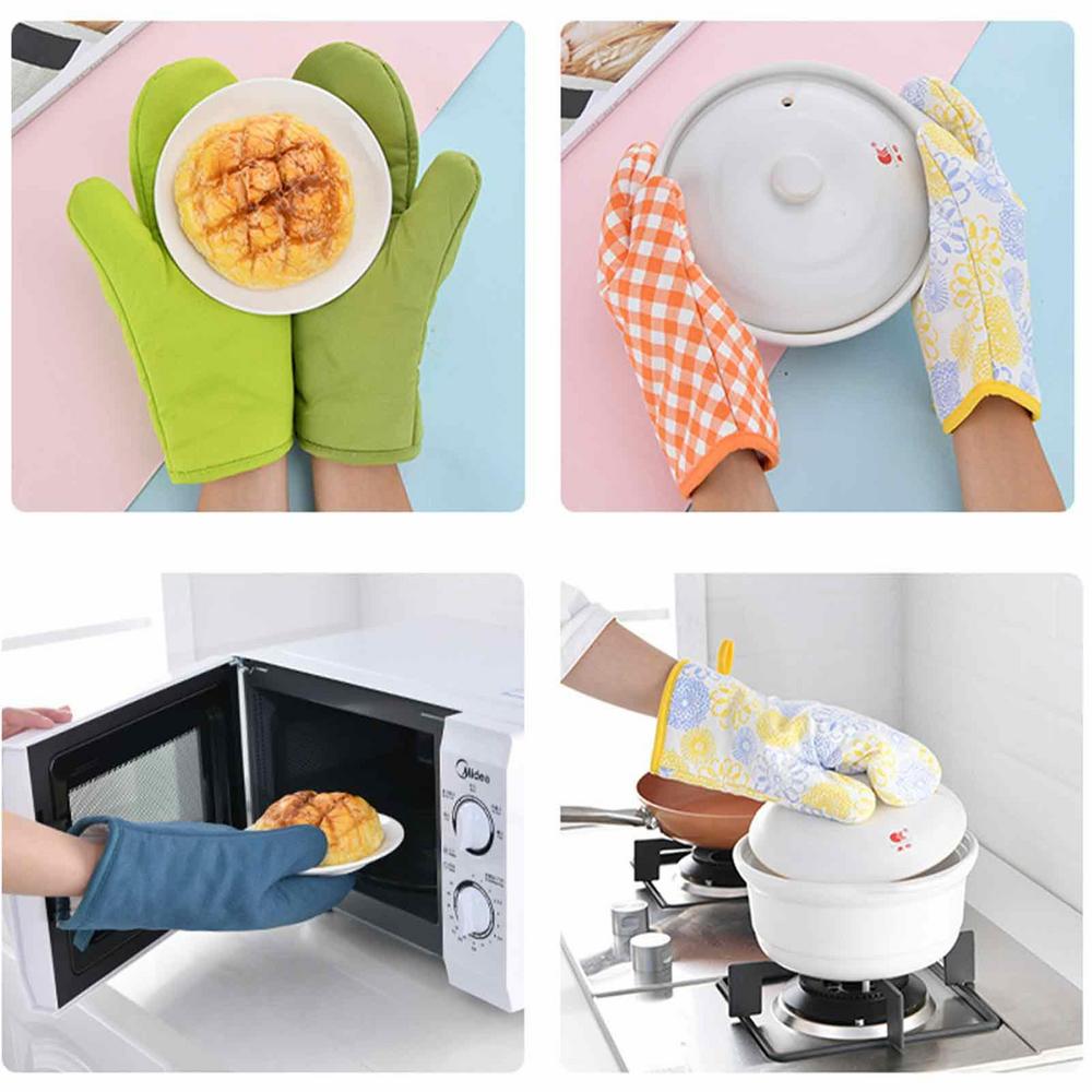 1 шт. варежка для микроволновой печи, хлопковая изоляция, термостойкие перчатки для выпечки, прихватки для духовки, терилен, нескользящий, милый кухонный инструмент