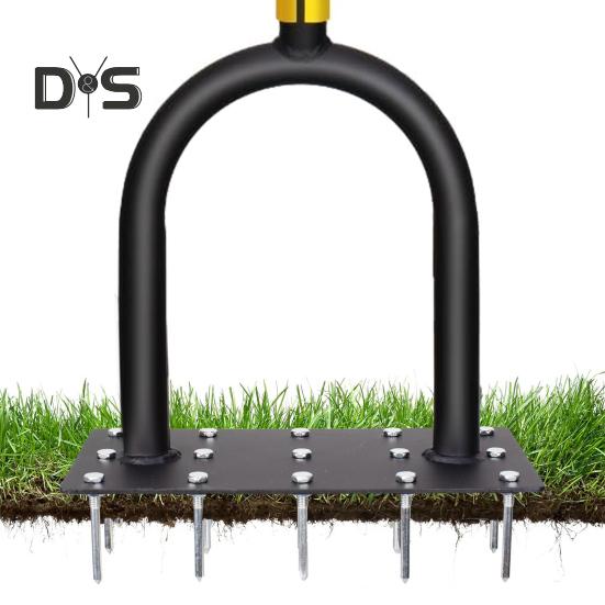 Аэратор для газона Аэратор с 15 зубьями и длинной Т-образной ручкой, мощный инструмент для аэрации, эффективное рыхление почвы, уход за травой и обслуживание газона