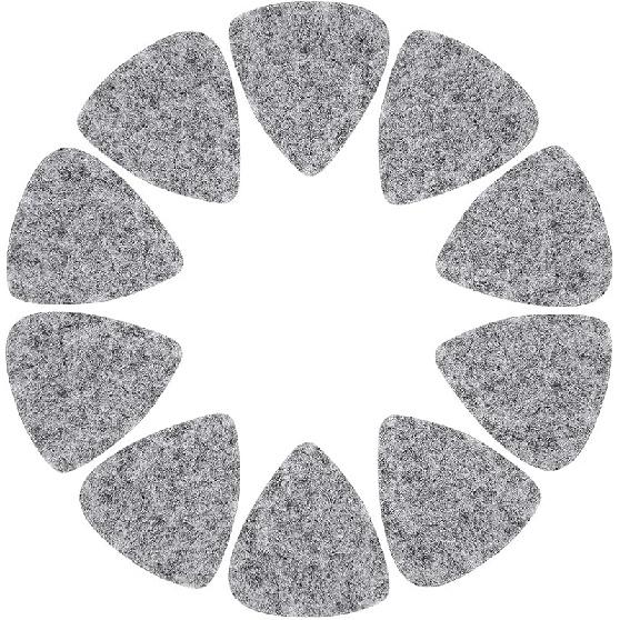 10Pcs Wool Felt Guitar Picks Ukulele Picks, 3mm Thin Red Plectrums with Solid Leather for Ukelele Bass Guitar (Gray)