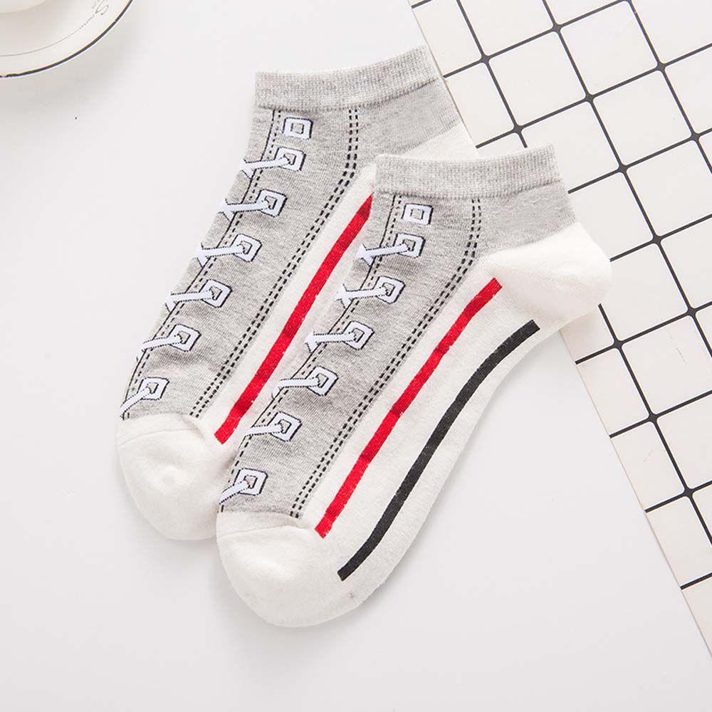 Shoes Pattern Comfortable Casual Cotton Low-top Socks Boat Socks Women Hosiery Men's Short Socks