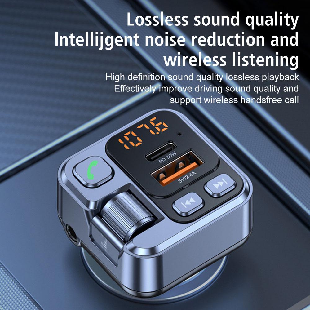 PD USB-C быстрое зарядное устройство 30 Вт Handsfree автомобильный MP3 стерео музыкальный плеер автомобильный Bluetooth-приемник Bluetooth 5.1 FM-передатчик 3,5 мм Aux