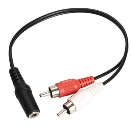 3,5 мм 1/8 ''стерео гнездо на 2 штекера RCA адаптер Aux Audio Y кабельный разветвитель