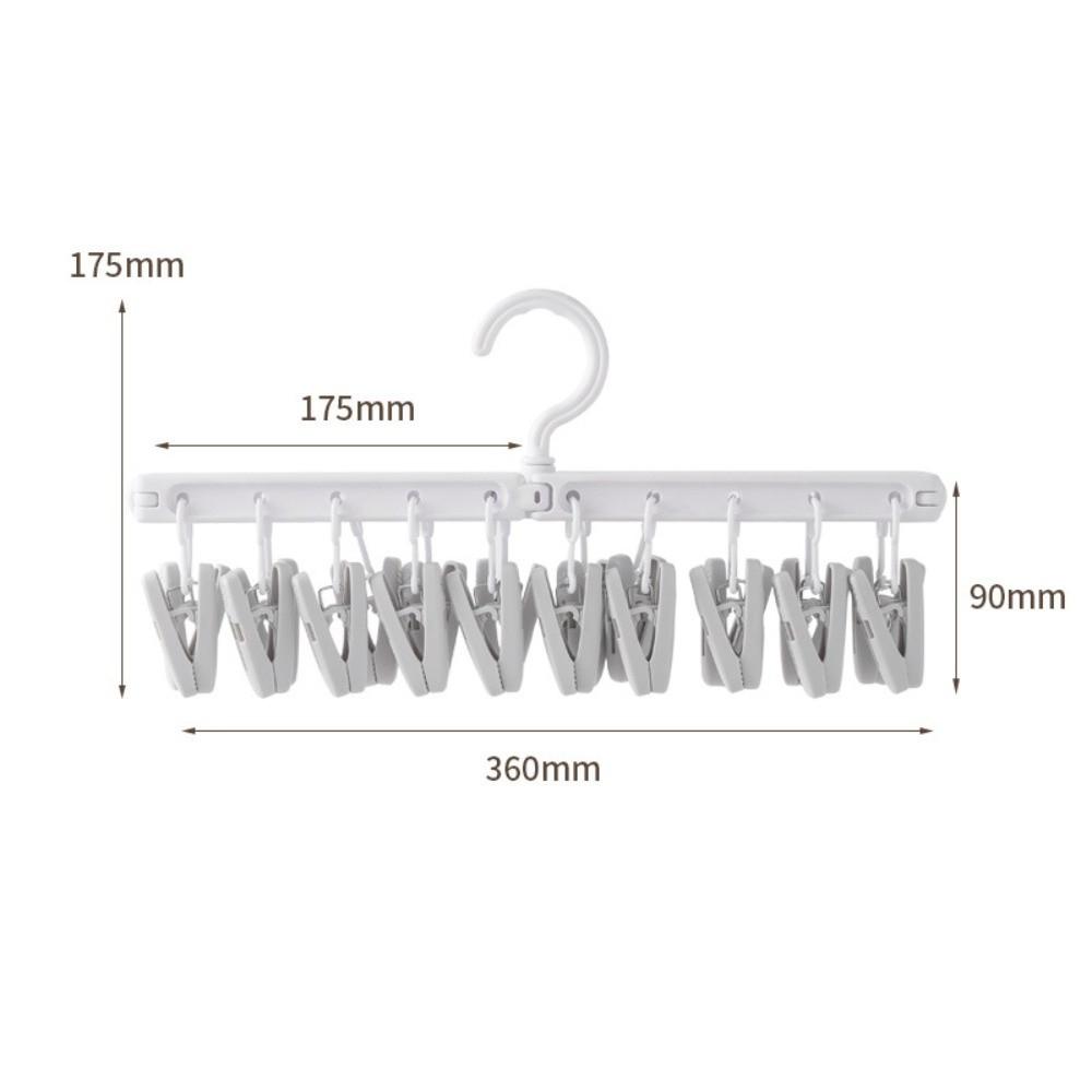 Складная вешалка для одежды с прищепками, вращающаяся, ветрозащитная, сушилка для нижнего белья, экономящая место, вешалка для носков, крючок, бытовая