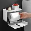 Wall-Mounted Waterproof Toilet Paper Holder and Tissue Box