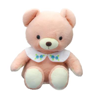 Take Off Baby Bear Drop Ретро мишка пастельных тонов с милой вышивкой цветов на воротнике Плюшевая игрушка L Розовый [Музыкальная шкатулка в комплекте]