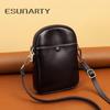 ESUNARTY Genuine Leather Vertical Mini Crossbody Phone Bag