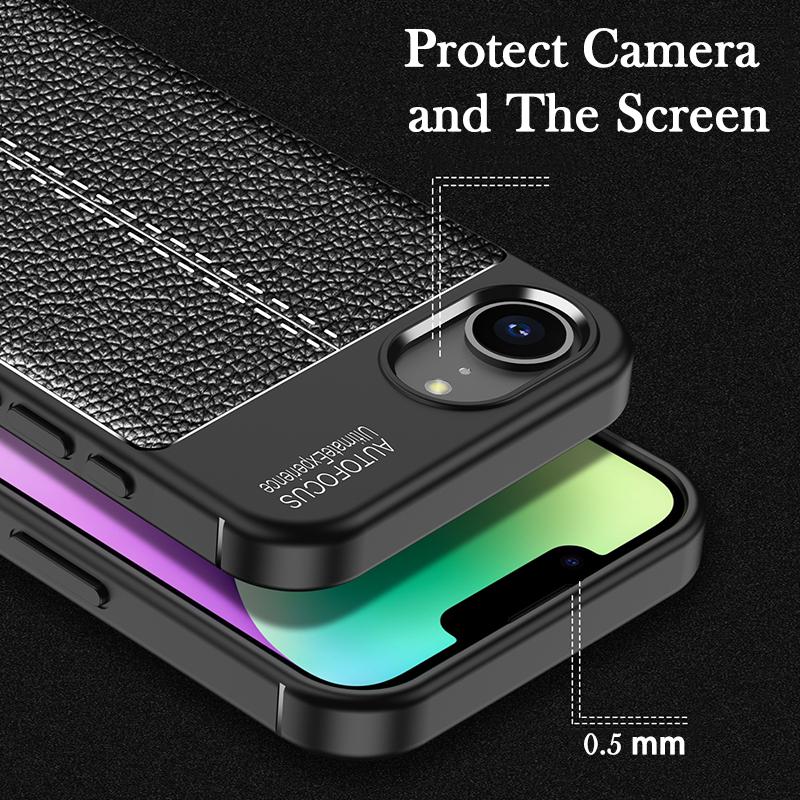 KEYSION Противоударный чехол для iPhone 16e Мягкий силиконовый кожаный чехол-накладка в деловом стиле для iPhone 16e 2025