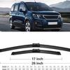 Для Peugeot Rifter 2018-2020 LHD Передние дворники Дворники лобового стекла 26" + 17"