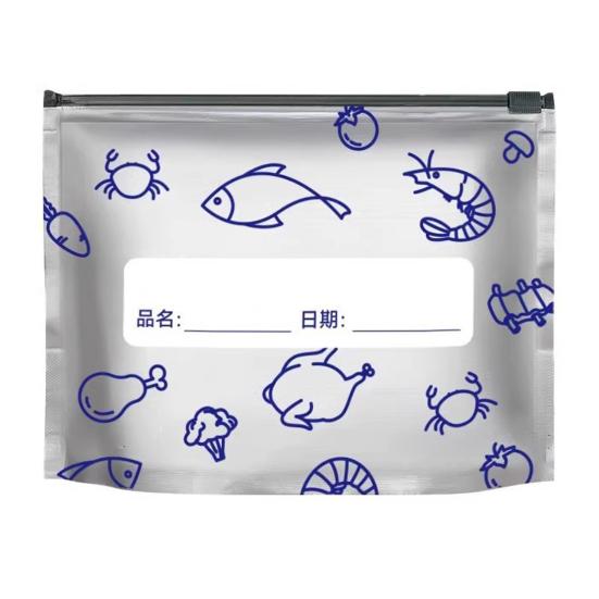 Aluminum Foil Sealed Bags Reusable Leakproof Heat Resistant Sealable Bags Vacuum Zippered Food Pouches with Label Stand-Up Bottom for Vegetable