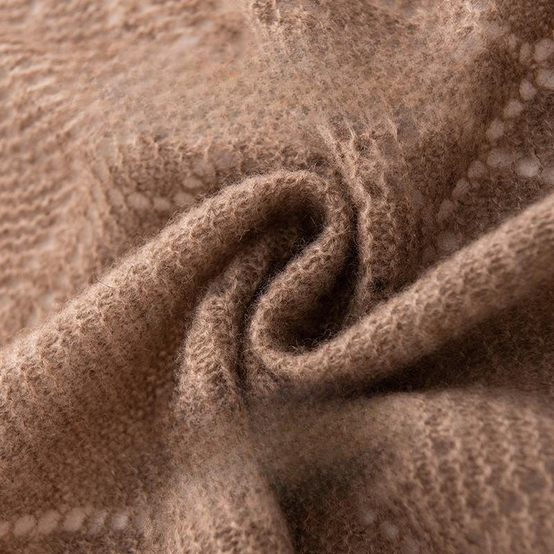 Pure Cashmere Scarf and Shawl High End Outerwear Women's Thin Knitted French Hollow Triangle Scarf Scarf and Shawl