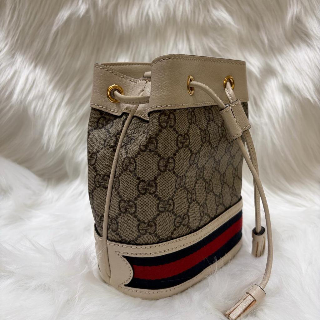 [Б/У] Мини-сумка-ведро Gucci Ophidia Mini GG 'Бежевая' - Отличное состояние #YEYQXM