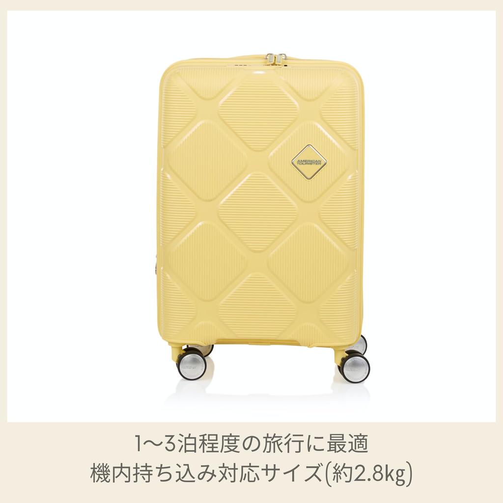 American Tourister Instagon Spinner 55/20 Expandable Suitcase, TSA Compatible, Carry-on Compatible, 35/42L, 55cm, 2.8kg, Pastel Yellow