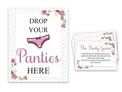 Inkdotpot Белый Сбросьте Ваши Трусики Девичник Вечеринка Трусики Игра Цветочные Свадебный Душ Игра 1 Знак 30 Размер