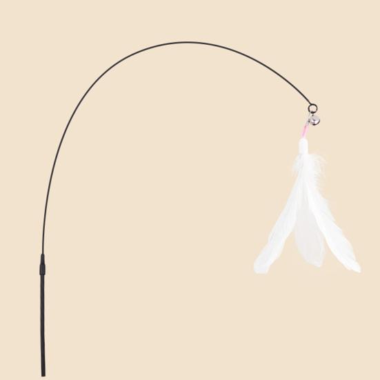 Cat Wand Feather Toy Interactive Cat Feather String Teaser with Suction Cup