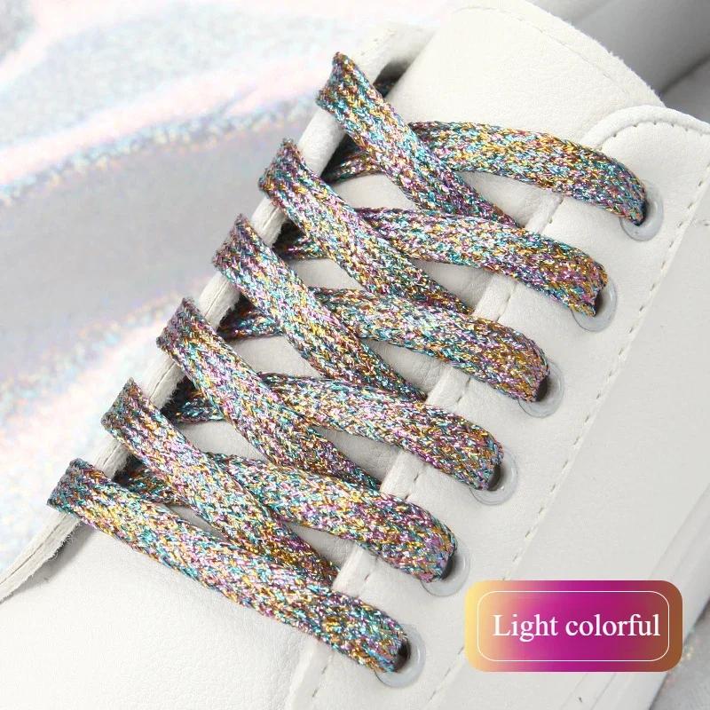 19 Colors Shiny Gold and Silver Colorful Bright Shoelaces 100-140 Cm Sneakers Shoelaces Boots Laces Shoelaces String