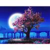Алмазная вышивка «Цветение персика» ручной работы, Лунный свет, круглая/квадратная Алмазная мозаика, ночная сцена, картина для украшения дома