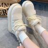 Brand Real Soft Leather Thickened Warm Snow Boots Women's 2025 Korean Version Lace-up Thick-soled Large Cotton Shoes Velvet Short Boots