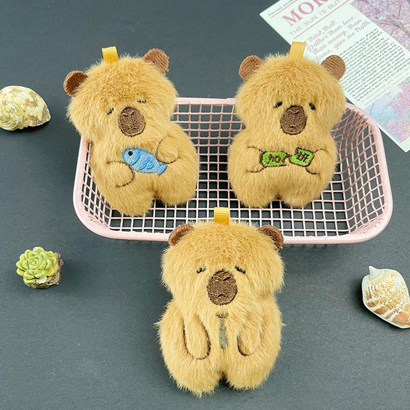 Милый мультяшный плюшевый брелок в виде капибары, забавный милый брелок в виде капибары, изысканный рюкзак, украшения, аксессуары, подарки