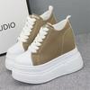 Модная Роскошная Супер Высокая Холщовая Обувь для Женщин - 12 СМ Увеличенная Пятка Корейская Версия Кроссовки дизайнерские кроссовки для женщин
