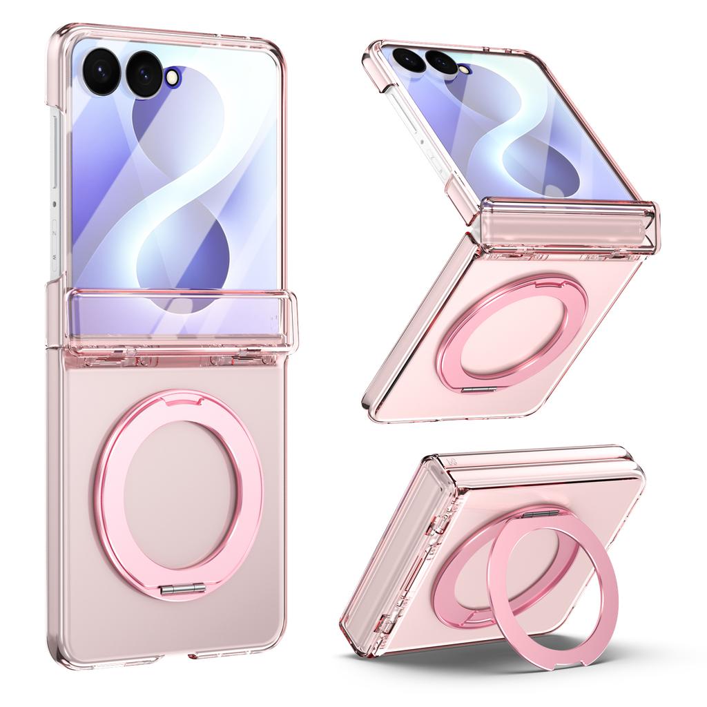 360 Degree Rotatable Metal Ring Magnetic Case For Samsung Galaxy Z Flip 8 7 6 5 4 Stand Cover With Glass Screen Protector