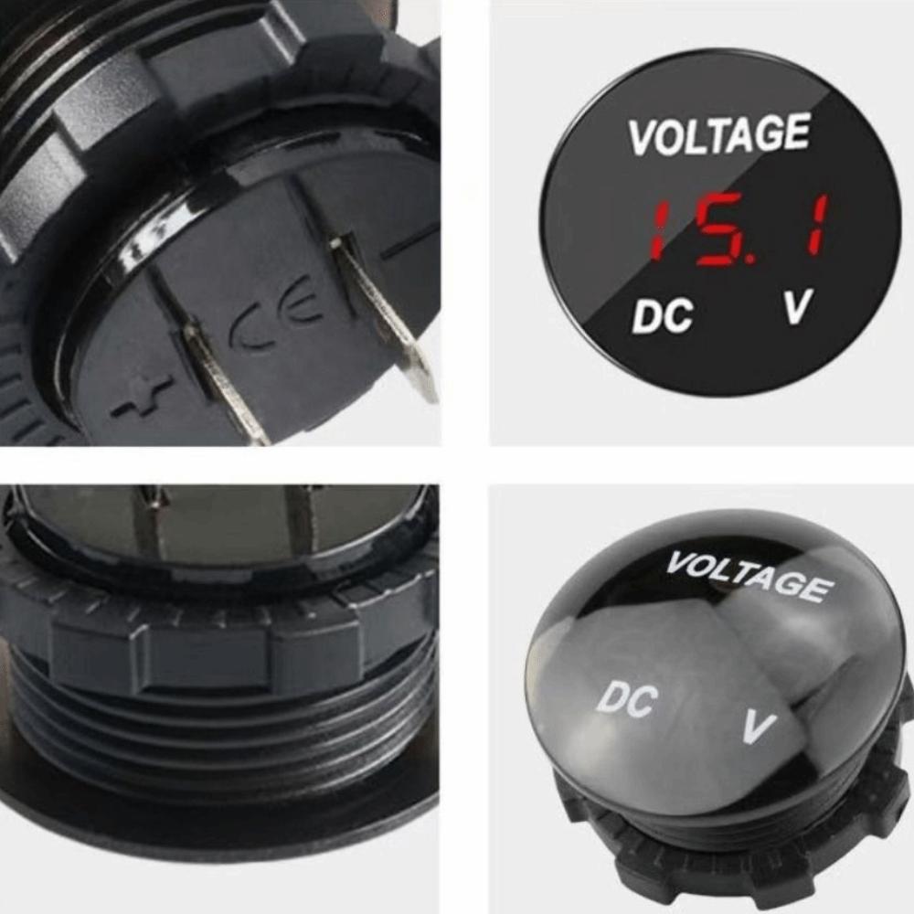 Round Panel Digital Voltmeter Gauge Waterproof Digital Voltage Meter Gauge Truck Use