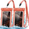 Waterproof Case for Samsung Galaxy A36 A56 A16 A26 A06 A05s A15 A14 A25 A35 A34 A55 A54 A53, IPX8 with Orange Border - Set of 2