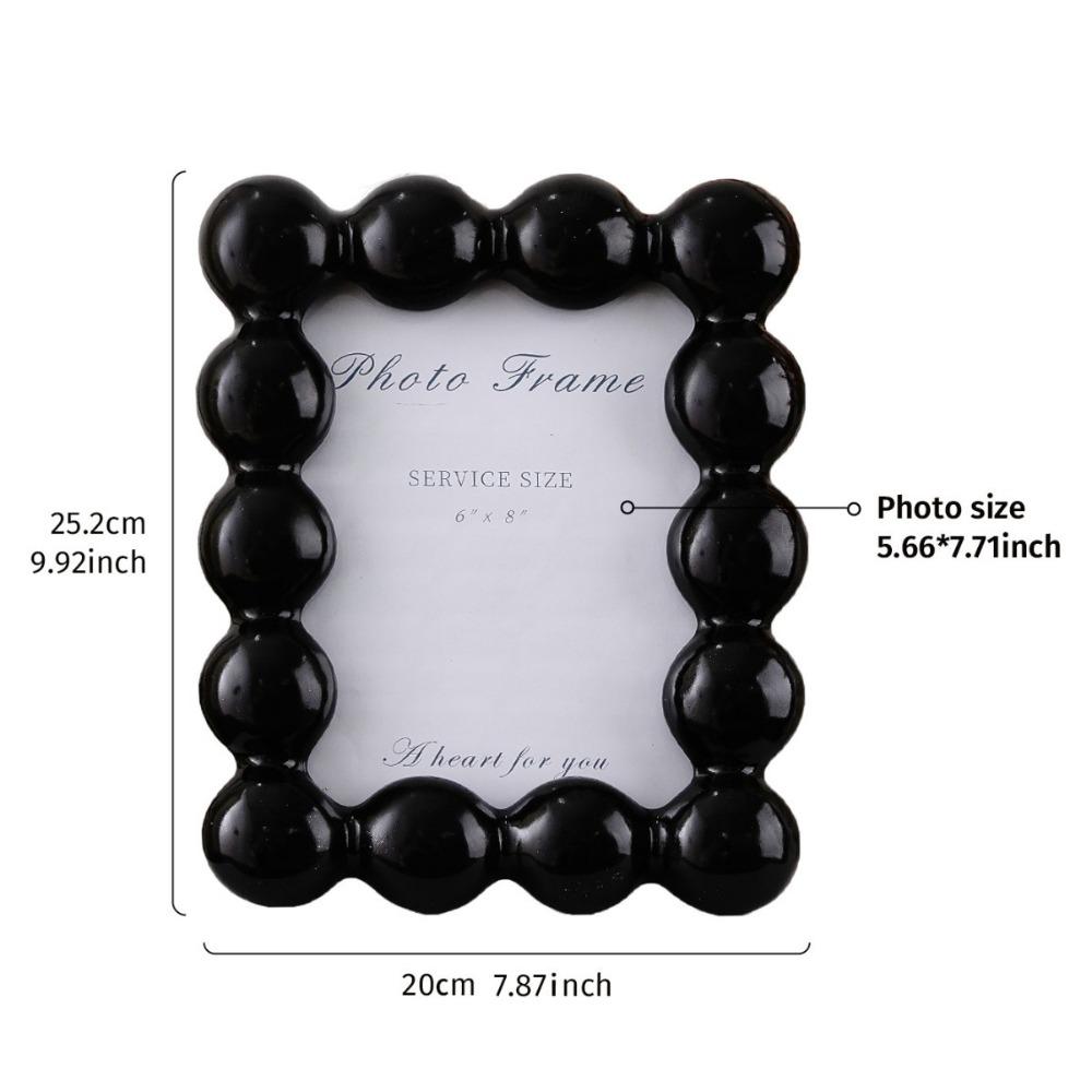 8 Inch Resin Photo Frame Luxury Picture Display Frame DIY Round Ball Border Frame Office Desk