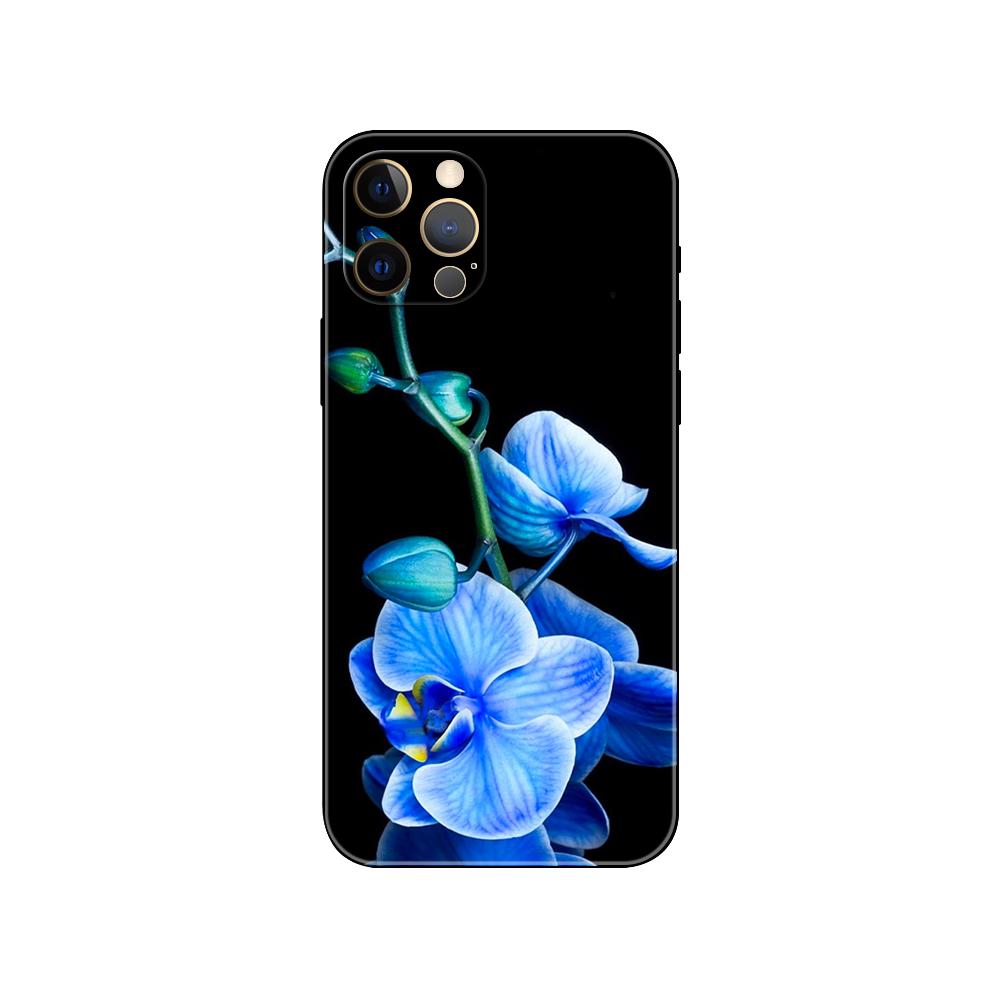 Чехол для телефона Orchid Flowers Colorful для iPhone 5 5s 2020se 6 6s 7 8 plus x 10 XR XS 11 12 13 mini pro MAX черная задняя крышка из ТПУ