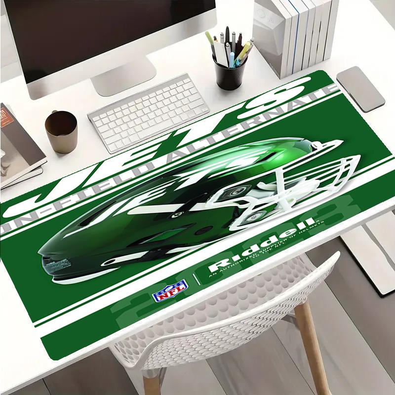 Коврик для мыши с логотипом New York Jets - Нескользящая резиновая основа, Гладкая поверхность для работы, игр, офиса и дома, Настольный коврик для мыши
