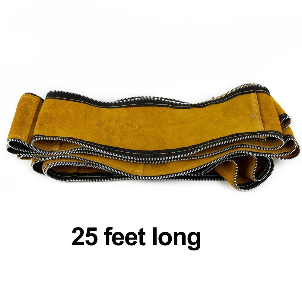 TIG Torch Hose Industrial 29mm/1.1\" Diameter 980 Grams Leather Yellow 10.5cm/4\" Width 7.5m/25ft Length High Quality