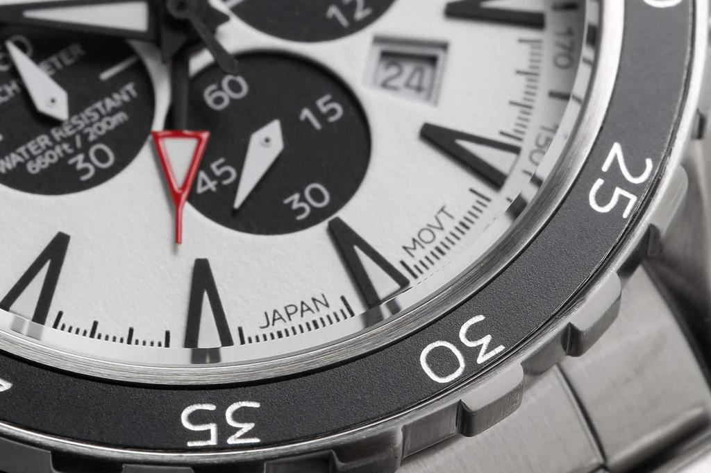 Часы Hyakuichi GMT Watch 20 ATM Водонепроницаемый хронограф Маленькая секундная стрелка Белая панда [HYAKUICHI 101] Для дайвинга Мужские