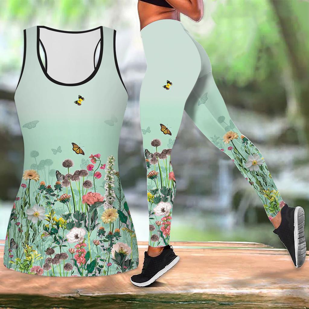 Костюм для йоги с принтом персикового цвета для женщин, модные леггинсы для тренировок, фитнес-спорт, повседневный комплект для йоги, спортивный костюм