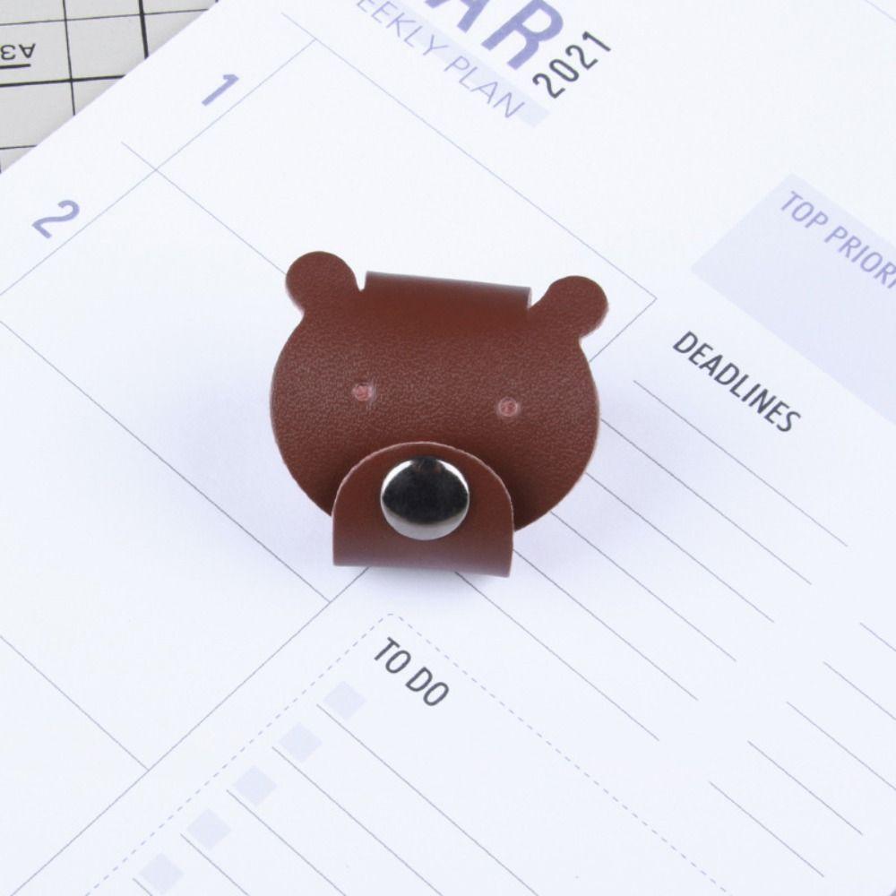 Earphone Cord Organizer Cute Animal Leather Cable Winder Anti Loss Cable Protector Clip Cartoon Bear/cattle