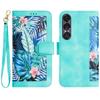 For Sony Xperia 1 VII Case PU Leather Floral Phone Cover with Card Slots